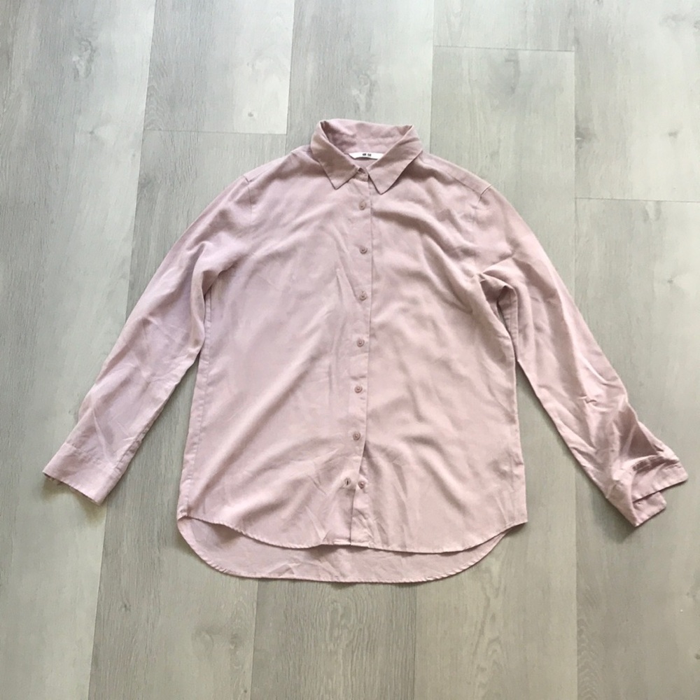 UNIQLO PURPLE SHIRT BUTTON FRONT LONG SLEEVE WOMENS XS